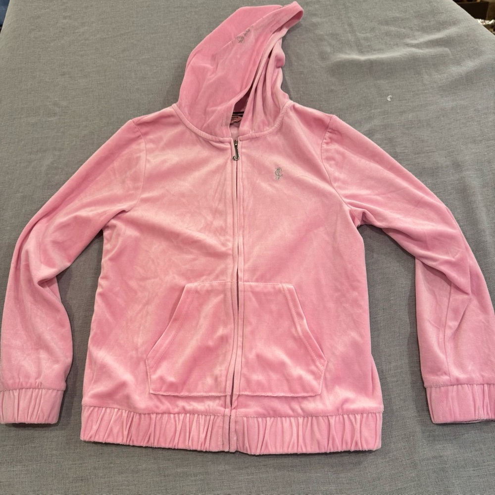 Juicy Couture Pink Kids Y2K Zip-Up Hoodie Size 16